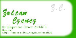 zoltan czencz business card